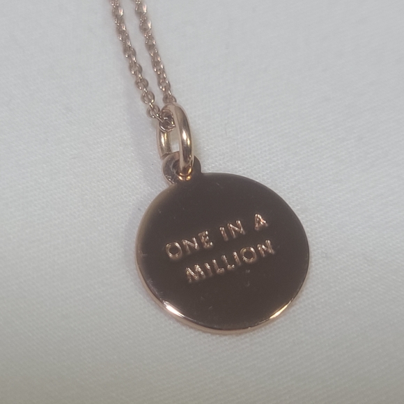 Kate Spade Initial T Disc Pendant One in a Million Necklace in Rose Gold Tone - Picture 2 of 6